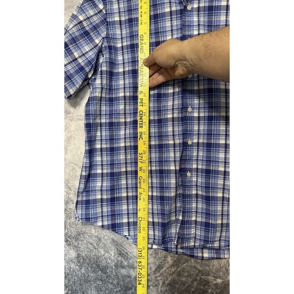 Ralph Lauren Blue Plaid XL Short Sleeve Button Up Short Summer Casual Men’s - Picture 3 of 7